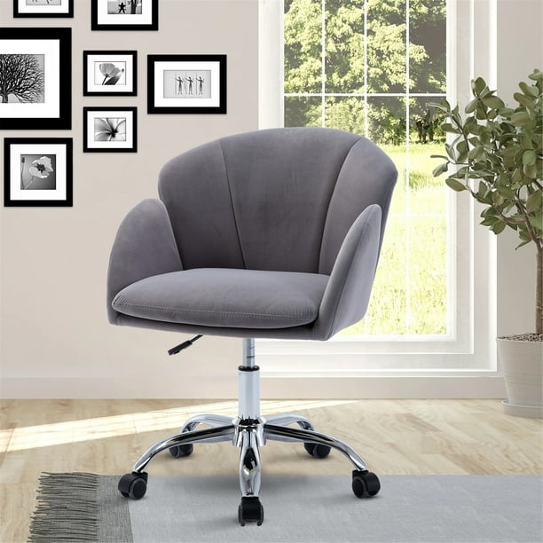 Desk Chair,Velvet Office Chair Modern Height Adjustable 360°Comfort Chairs with Backrest Support for Living Room,Bedroom,Office Grey Desk Chair,Velvet Office Chair Modern Height Adjustable 360°Comfort Chairs with Backrest Support for Living Room,Bedroom,Office Grey